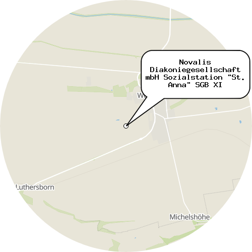 Kartenausschnitt für die Firma Novalis Diakoniegesellschaft mbH Sozialstation "St. Anna" SGB XI
