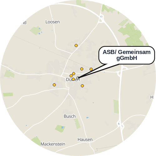 Kartenausschnitt für die Firma ASB/ Gemeinsam gGmbH