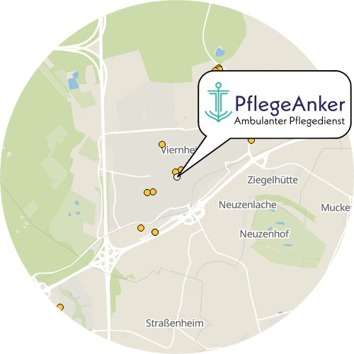 Kartenausschnitt für die Firma PflegeAnker GmbH Ambulanter Pflegedienst