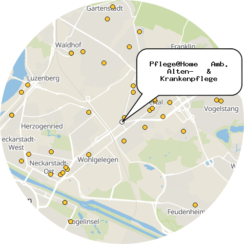 Kartenausschnitt für die Firma Pflege@Home   Amb. Alten-   & Krankenpflege