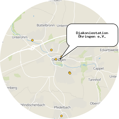 Kartenausschnitt für die Firma Diakoniestation Öhringen e.V.