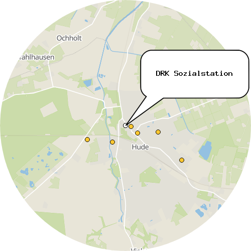 Kartenausschnitt für die Firma DRK Sozialstation