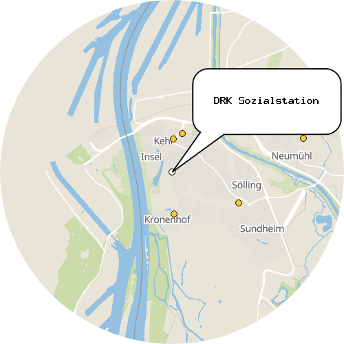 Kartenausschnitt für die Firma DRK Sozialstation
