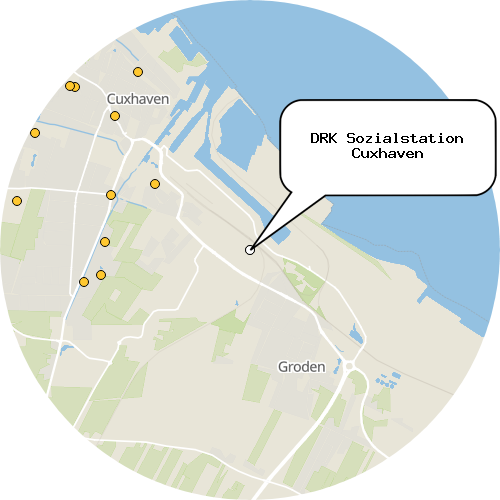 Kartenausschnitt für die Firma DRK Sozialstation Cuxhaven