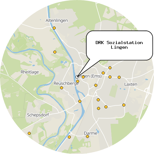 Kartenausschnitt für die Firma DRK Sozialstation Lingen