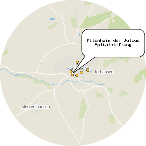 Kartenausschnitt für die Firma Altenheim der Julius Spitalstiftung