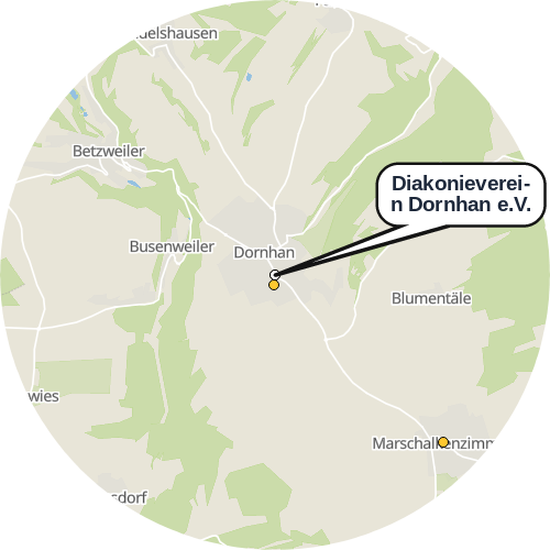 Kartenausschnitt für die Firma Diakonieverein Dornhan e.V.
