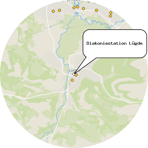 Kartenausschnitt für die Firma Diakoniestation Lügde