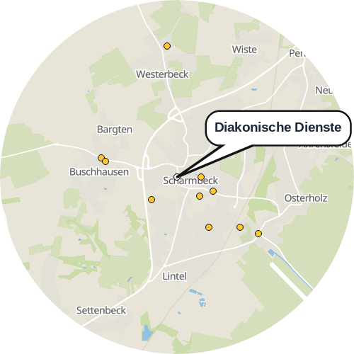 Kartenausschnitt für die Firma Diakonische Dienste