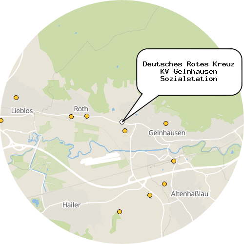 Kartenausschnitt für die Firma Deutsches Rotes Kreuz KV Gelnhausen Sozialstation