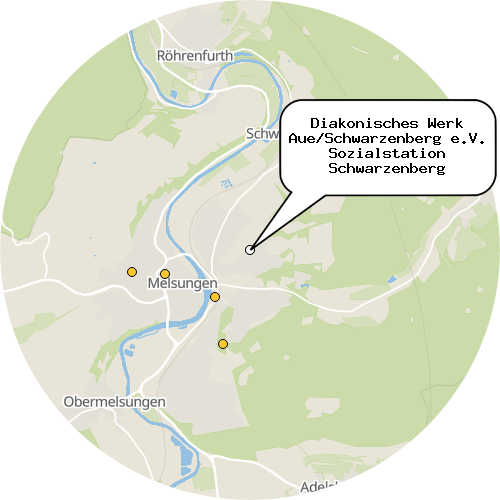 Kartenausschnitt für die Firma Diakonisches Werk Aue/Schwarzenberg e.V. Sozialstation Schwarzenberg
