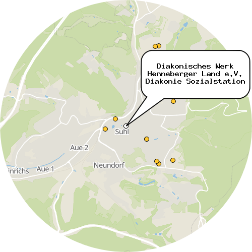Kartenausschnitt für die Firma Diakonisches Werk Henneberger Land e.V. Diakonie Sozialstation