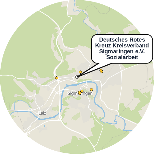 Kartenausschnitt für die Firma Deutsches Rotes Kreuz Kreisverband Sigmaringen e.V. Sozialarbeit