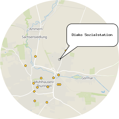 Kartenausschnitt für die Firma Diako Sozialstation