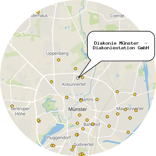 Kartenausschnitt für die Firma Diakonie Münster  - Diakoniestation GmbH