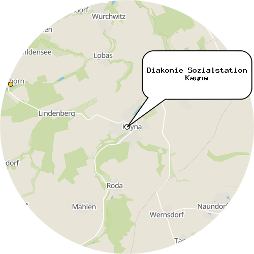 Kartenausschnitt für die Firma Diakonie Sozialstation Kayna