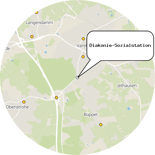 Kartenausschnitt für die Firma Diakonie-Sozialstation