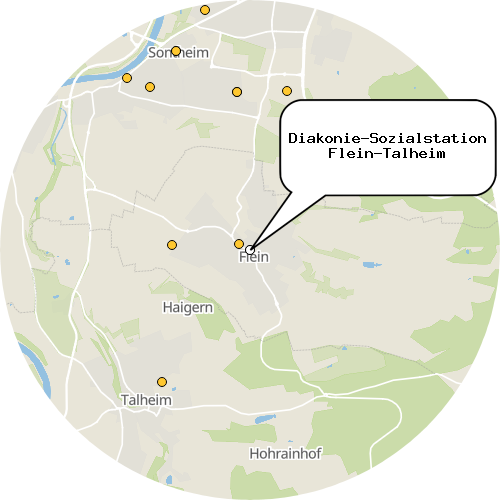 Kartenausschnitt für die Firma Diakonie-Sozialstation Flein-Talheim
