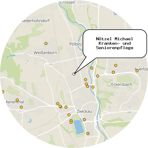Kartenausschnitt für die Firma Nötzel Michael Kranken- und Seniorenpflege