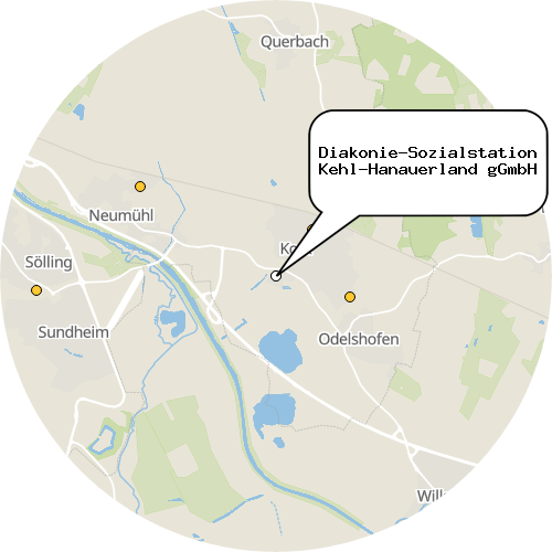 Kartenausschnitt für die Firma Diakonie-Sozialstation Kehl-Hanauerland gGmbH