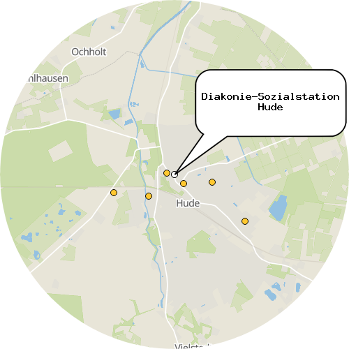 Kartenausschnitt für die Firma Diakonie-Sozialstation Hude