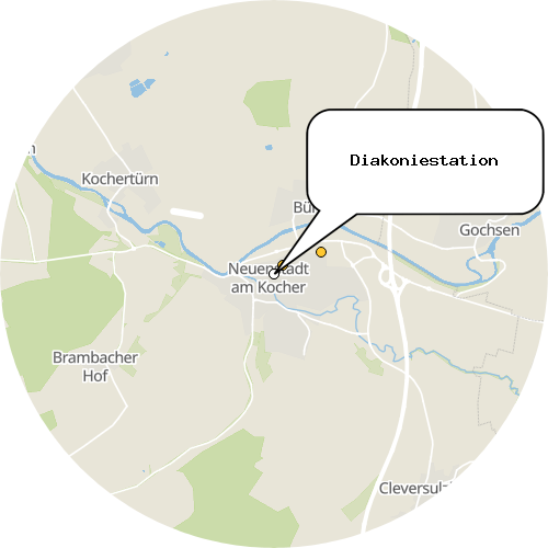 Kartenausschnitt für die Firma Diakoniestation