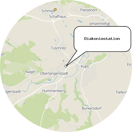 Kartenausschnitt für die Firma Diakoniestation