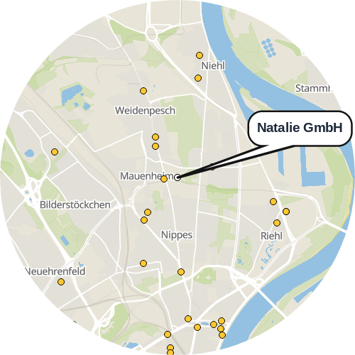 Kartenausschnitt für die Firma Natalie GmbH