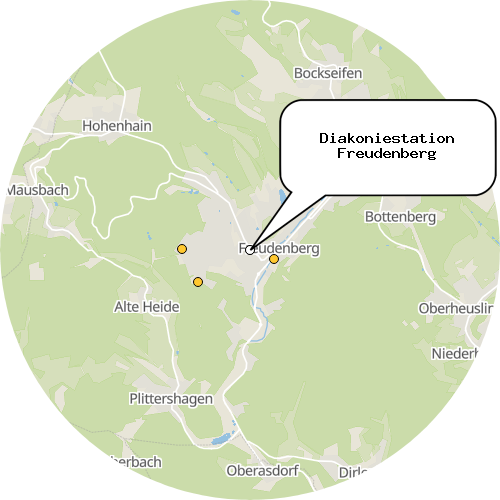 Kartenausschnitt für die Firma Diakoniestation Freudenberg