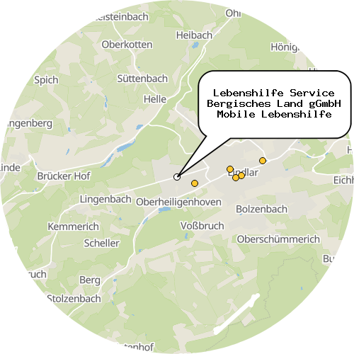 Kartenausschnitt für die Firma Lebenshilfe Service Bergisches Land gGmbH Mobile Lebenshilfe