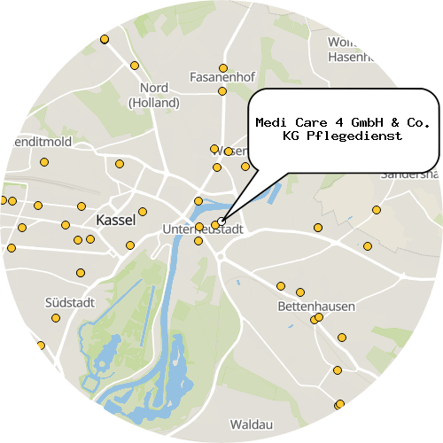 Kartenausschnitt für die Firma Medi Care 4 GmbH & Co. KG Pflegedienst