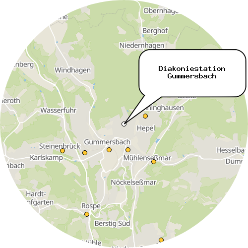 Kartenausschnitt für die Firma Diakoniestation Gummersbach