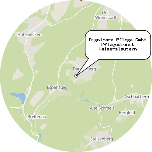 Kartenausschnitt für die Firma Dignicare Pflege GmbH Pflegedienst Kaiserslautern