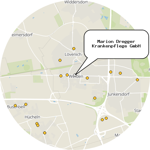 Kartenausschnitt für die Firma Marion Dregger Krankenpflege GmbH