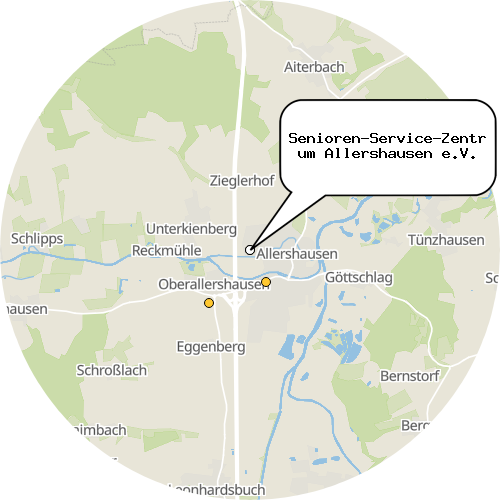 Kartenausschnitt für die Firma Senioren-Service-Zentrum Allershausen e.V.