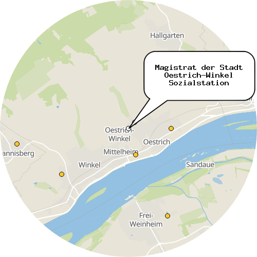 Kartenausschnitt für die Firma Magistrat der Stadt Oestrich-Winkel Sozialstation