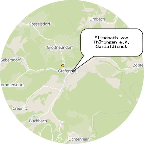 Kartenausschnitt für die Firma Elisabeth von Thüringen e.V. Sozialdienst