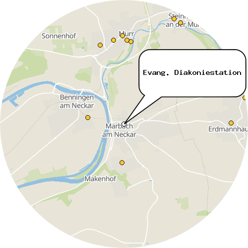 Kartenausschnitt für die Firma Evang. Diakoniestation