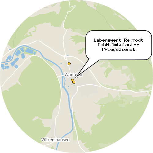 Kartenausschnitt für die Firma Lebenswert Rexrodt GmbH Ambulanter Pflegedienst