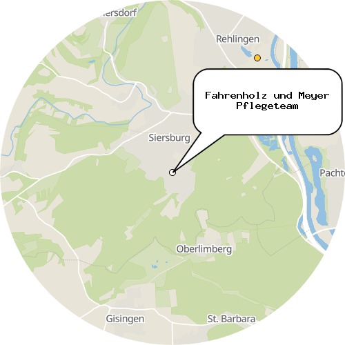 Kartenausschnitt für die Firma Fahrenholz und Meyer Pflegeteam
