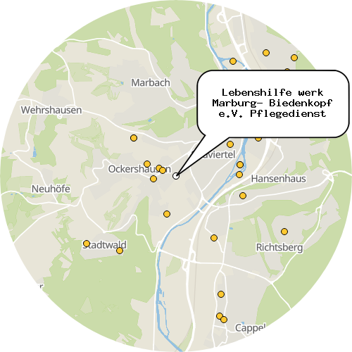 Kartenausschnitt für die Firma Lebenshilfe werk Marburg- Biedenkopf e.V. Pflegedienst