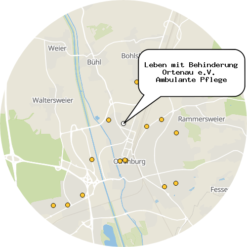 Kartenausschnitt für die Firma Leben mit Behinderung Ortenau e.V.  Ambulante Pflege