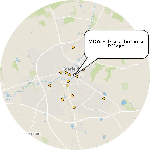 Kartenausschnitt für die Firma VICA - Die ambulante Pflege