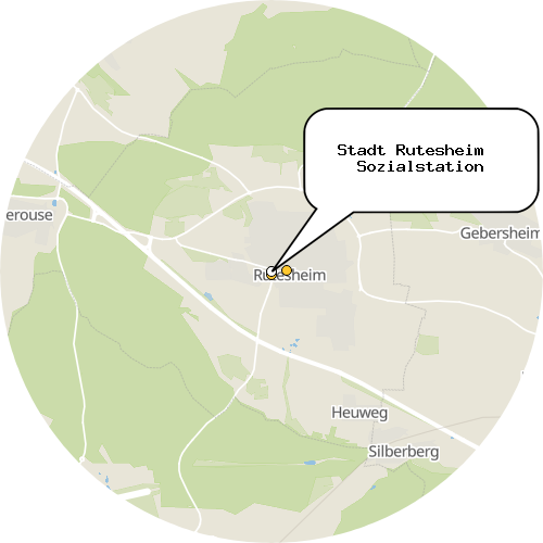 Kartenausschnitt für die Firma Stadt Rutesheim   Sozialstation