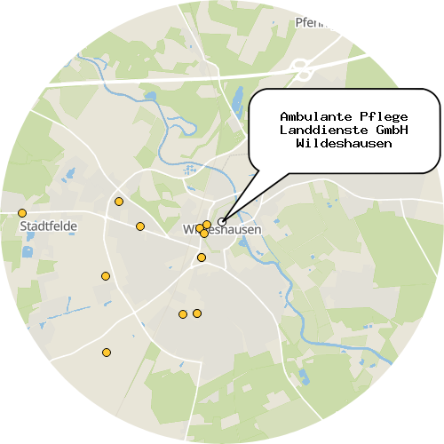 Kartenausschnitt für die Firma Ambulante Pflege Landdienste GmbH Wildeshausen