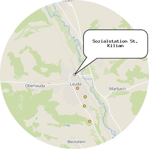 Kartenausschnitt für die Firma Sozialstation St. Kilian