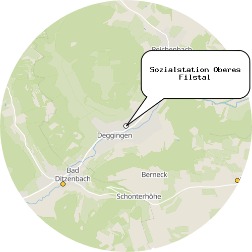 Kartenausschnitt für die Firma Sozialstation Oberes Filstal
