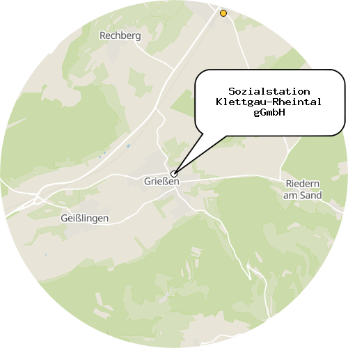 Kartenausschnitt für die Firma Sozialstation Klettgau-Rheintal gGmbH