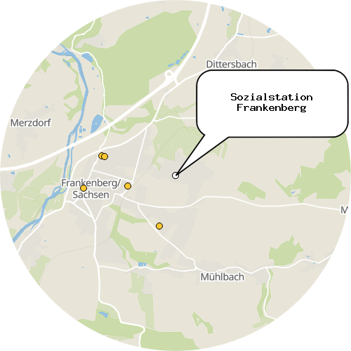 Kartenausschnitt für die Firma Sozialstation Frankenberg
