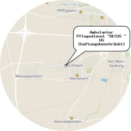 Kartenausschnitt für die Firma Ambulanter Pflegedienst "DECUS " UG (haftungsbeschränkt)